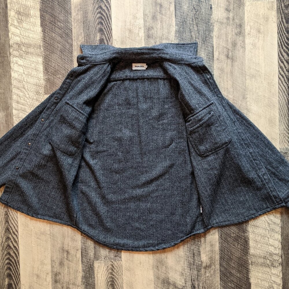 Taylor Stitch Explorer Shirt Coal Herringbone Grey Wool, 38 - Picture 3 of 8